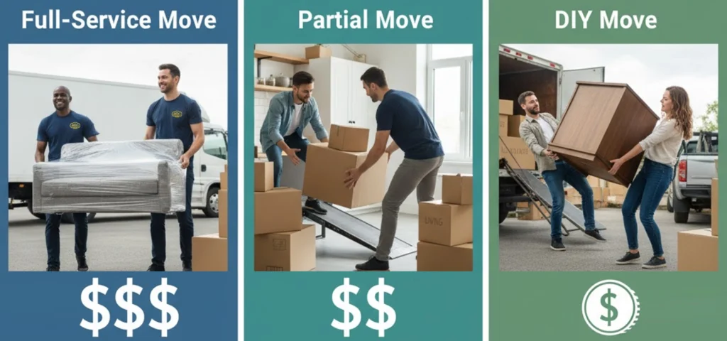 Interstae moving costs in Full Service Move, Partial Move, and DIY Move