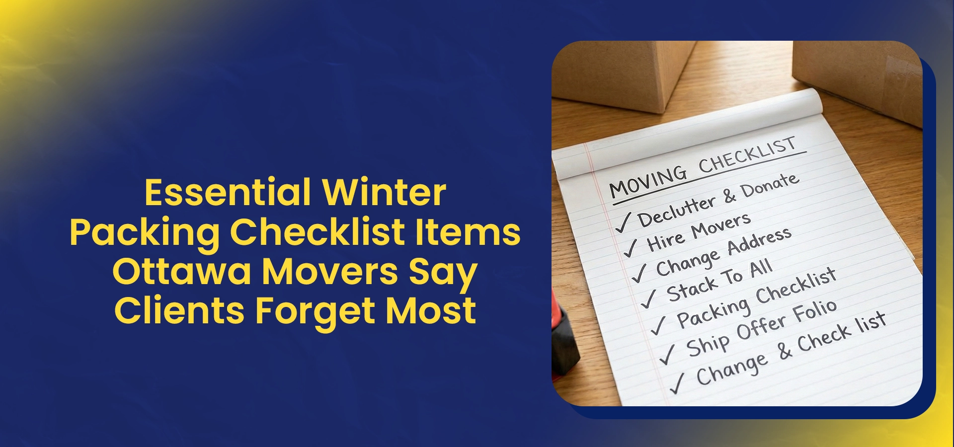Essential Winter Packing Checklist Items Ottawa Movers Say Clients Forget Most