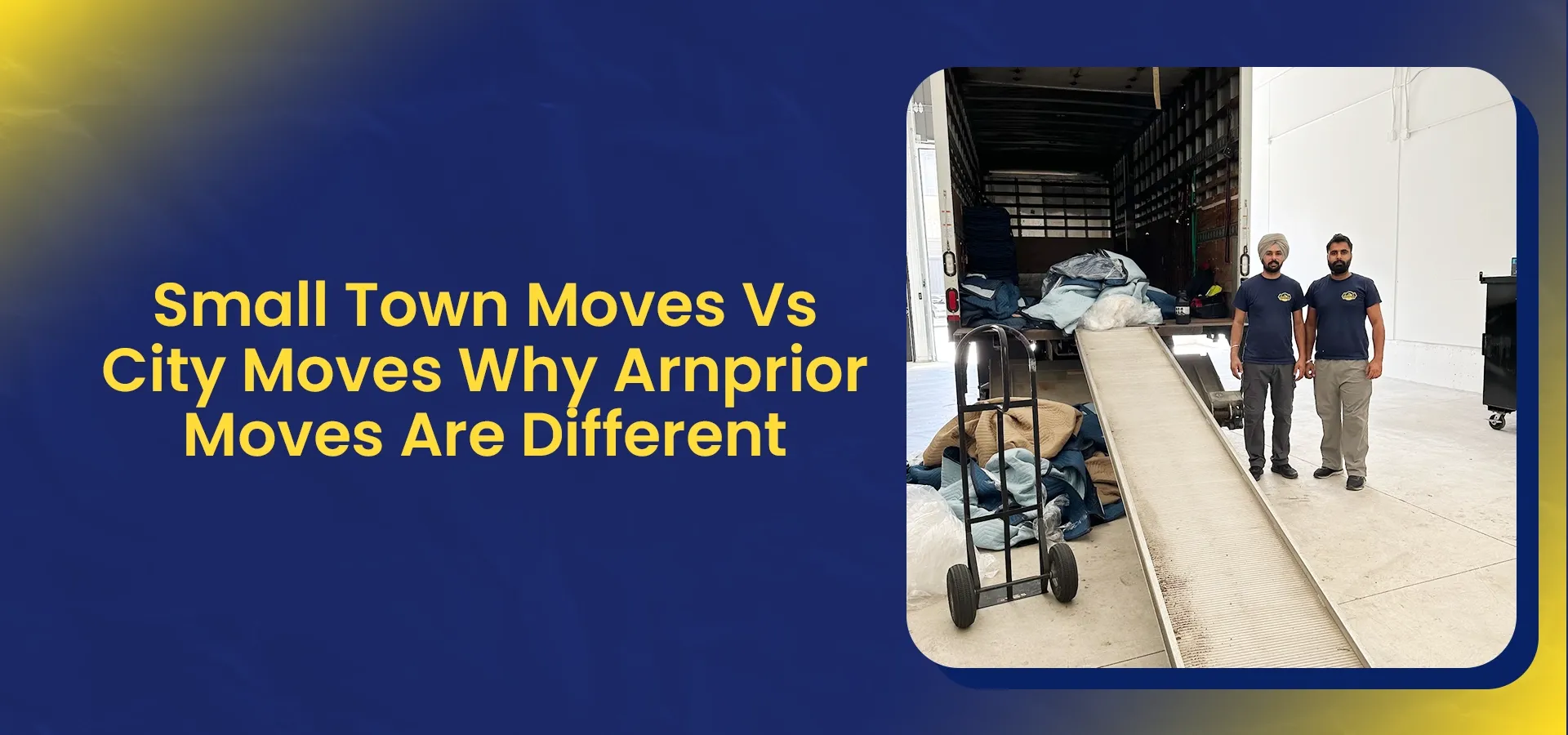 Economical Arnprior movers loading household items during a small-town move compared to typical city moving conditions.