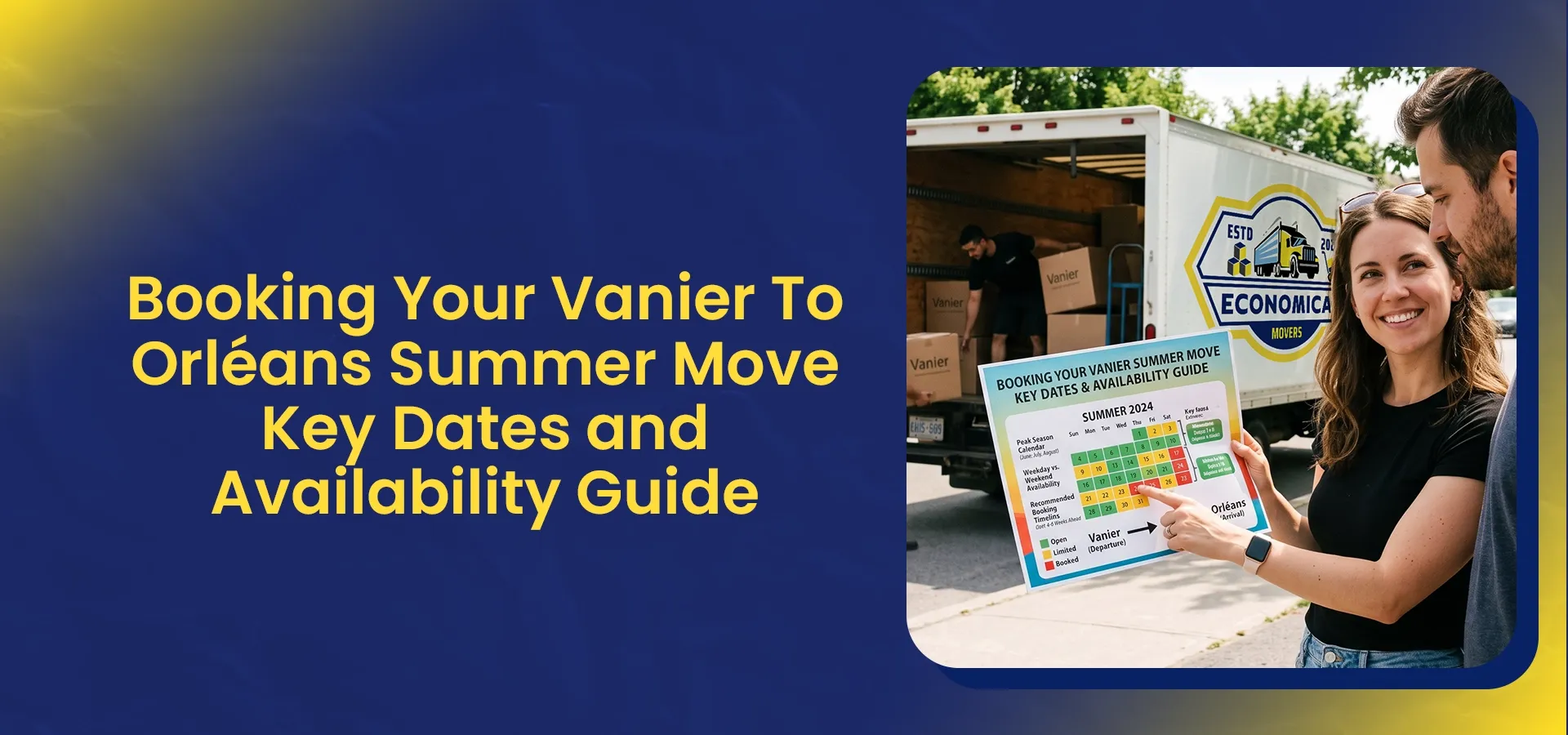Guide to booking a Vanier to Orléans summer move with key dates and mover availability information