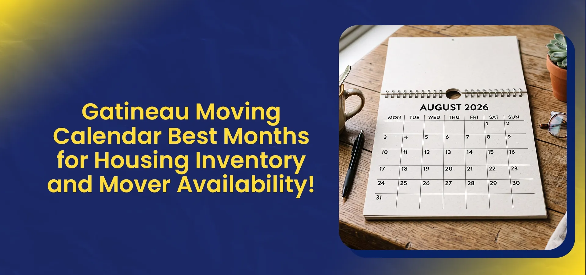 Gatineau Moving Calendar highlighting the best months for housing inventory, moving costs, and mover availability.