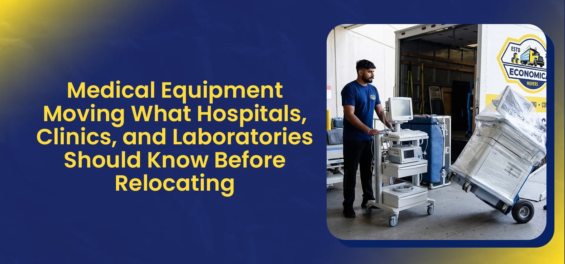 Medical equipment moving guide for hospitals, clinics, and laboratories before relocation.