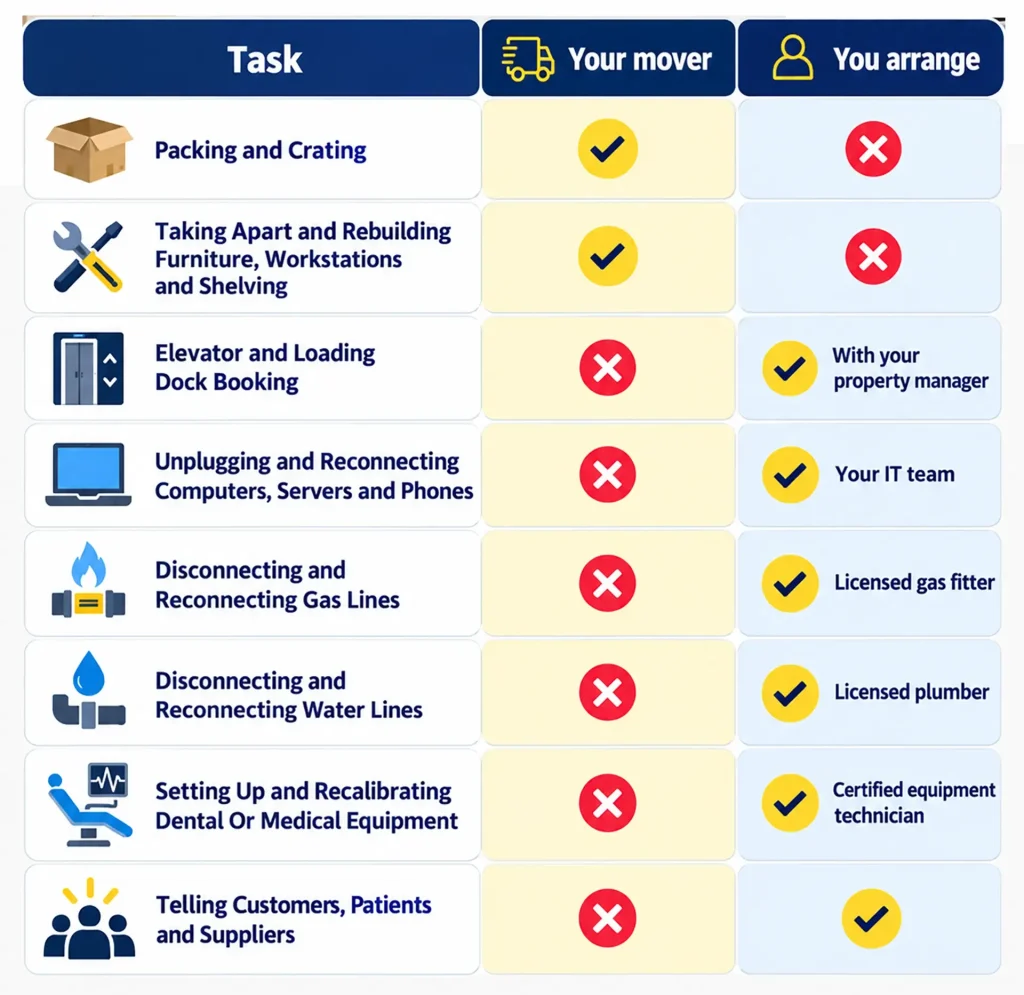 Mover Tasks vs. Your Arrangements For Business Relocation